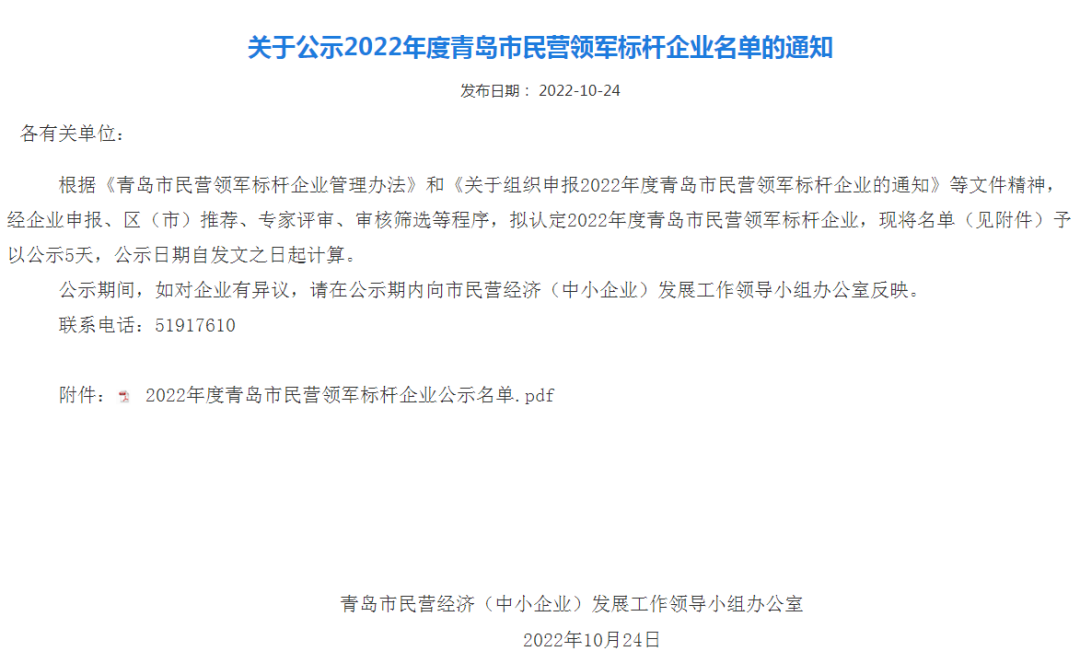 喜報！銳智智能入選青島市民營領(lǐng)軍標(biāo)桿企業(yè)